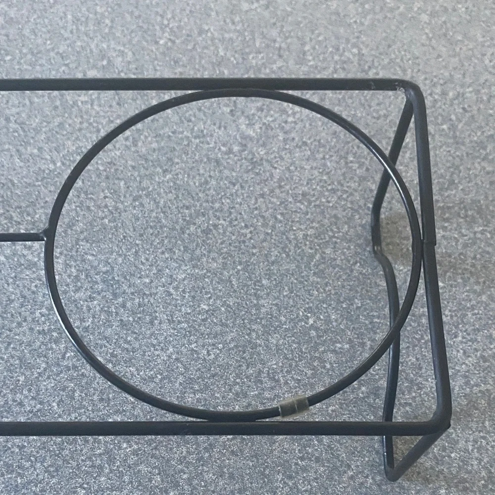 Black Metal Double Bowl Stand